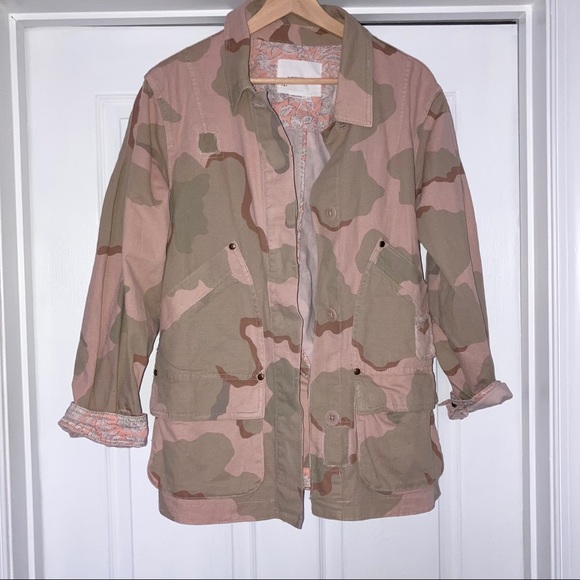 Anthropologie Lida Utility Jacket Camo Pink LP - Picture 4 of 9